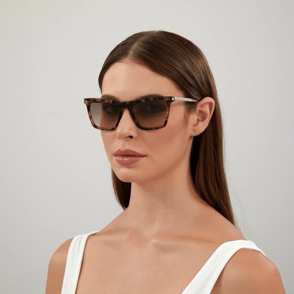 Saint Laurent SL511 004 Square Sunglasses - Havana/Brown Gradient - Picture 3 of 10